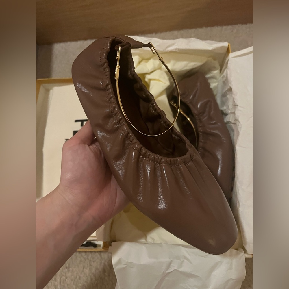 New Fendi Leather Ballerina Flat Shoes $770 Nordstrom size 39